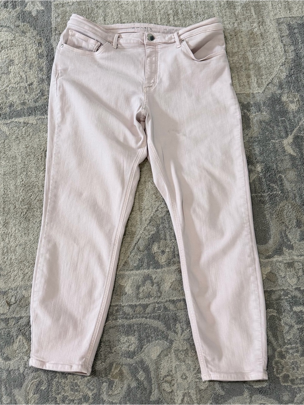Spanx Light Pink Stretch Jeans The Slim-X Cropped